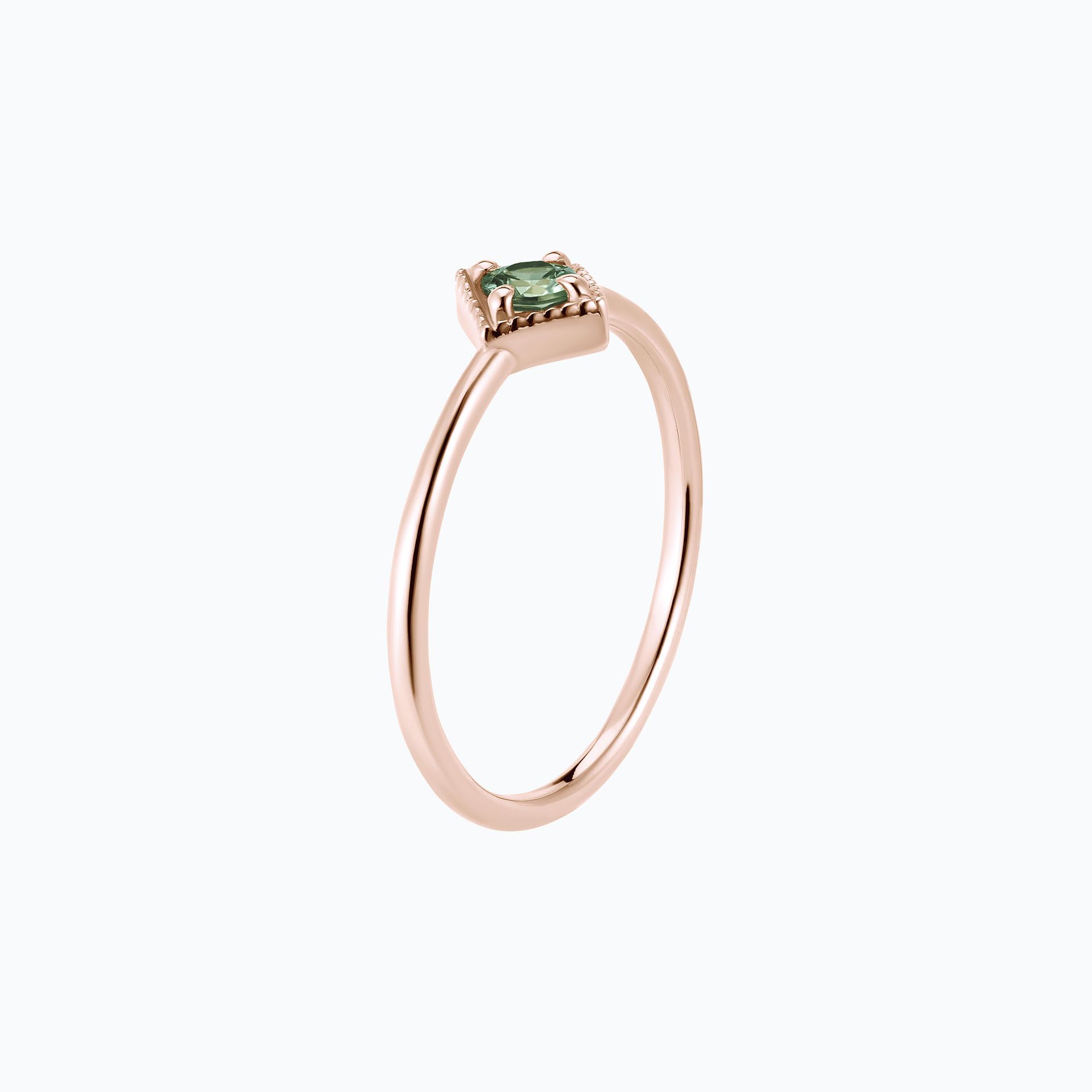 Solitaire Romy Millegrain Saphir Vert 3.5 mm