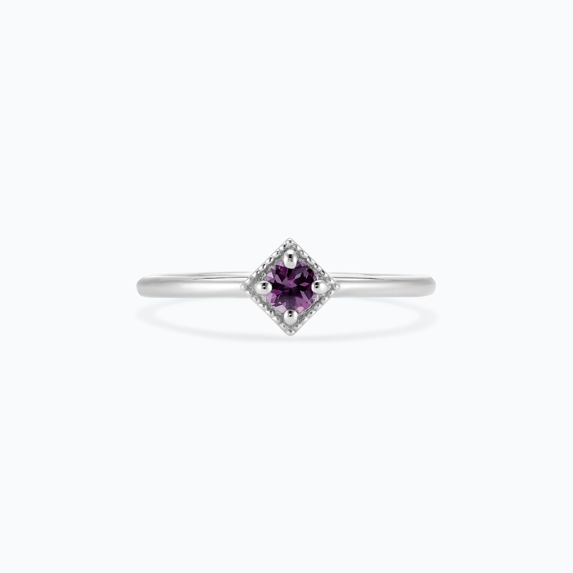Solitaire Romy Millegrain Saphir Violet 3.5 mm