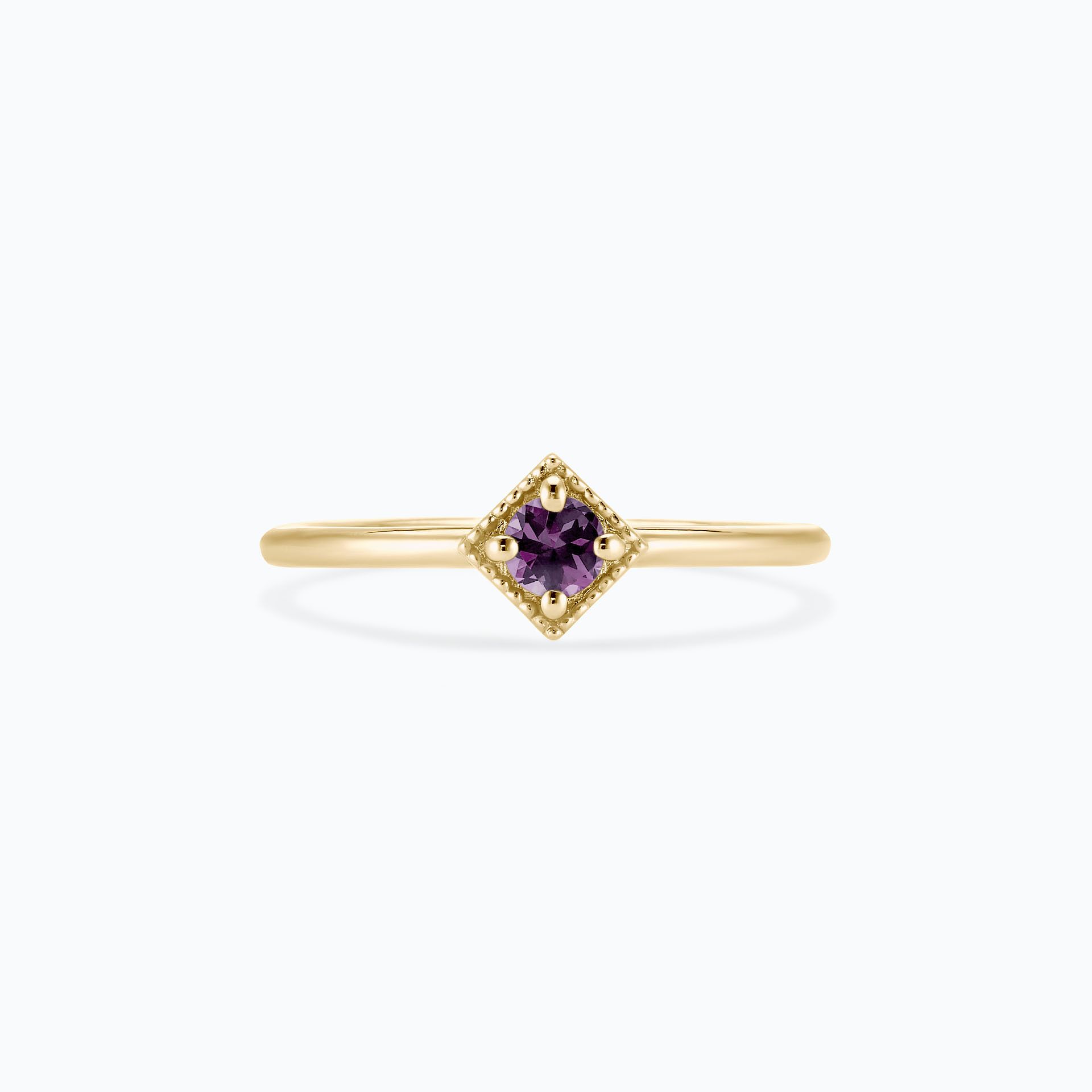Solitaire Romy Millegrain Saphir Violet 3.5 mm