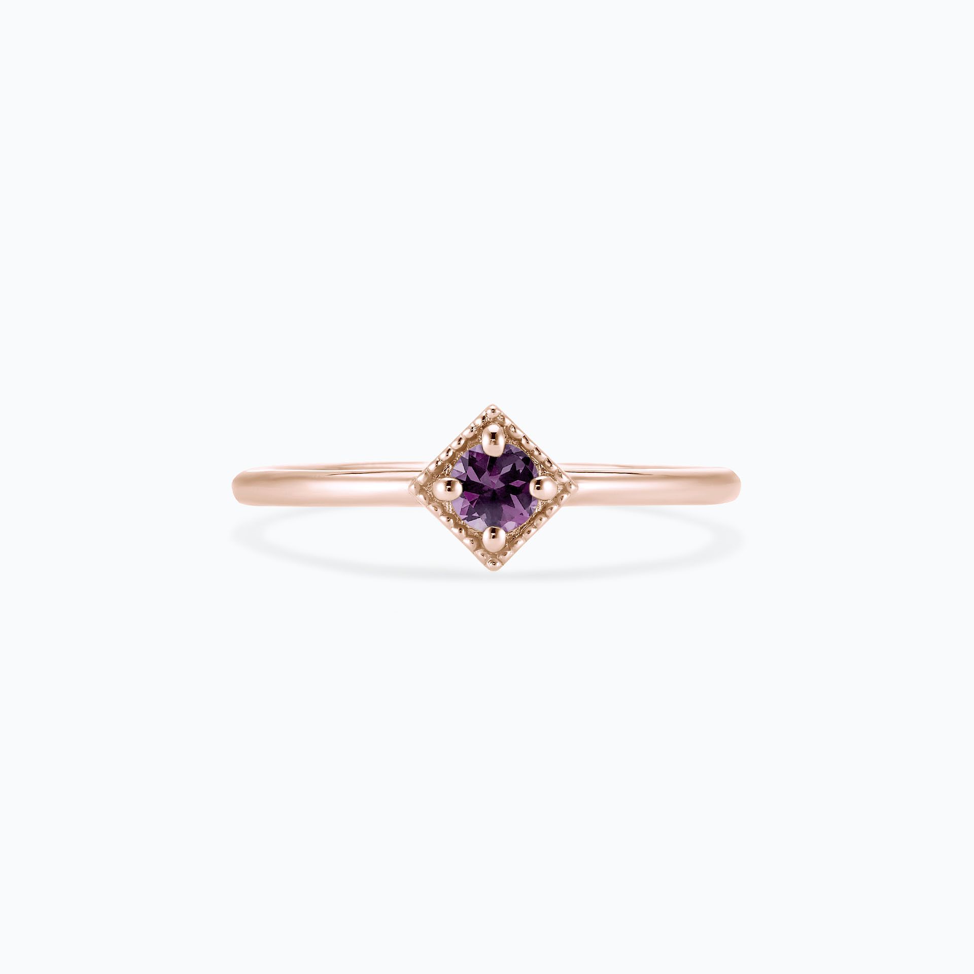 Solitaire Romy Millegrain Saphir Violet 3.5 mm