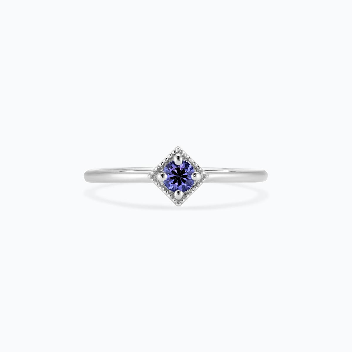 Solitaire Romy Millegrain Tanzanite 3.5 mm