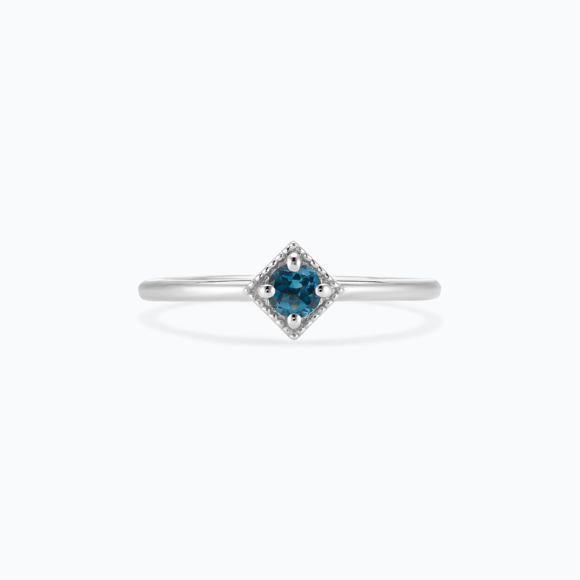 Solitaire Romy Millegrain Topaze Blue London 3.5 mm