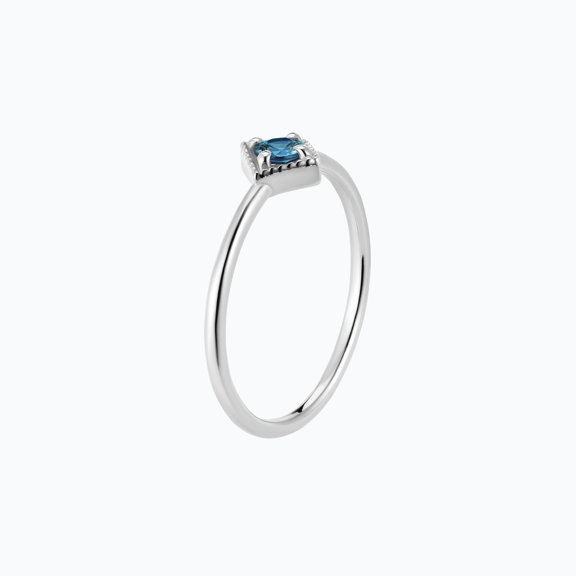 Solitaire Romy Millegrain Topaze Blue London 3.5 mm