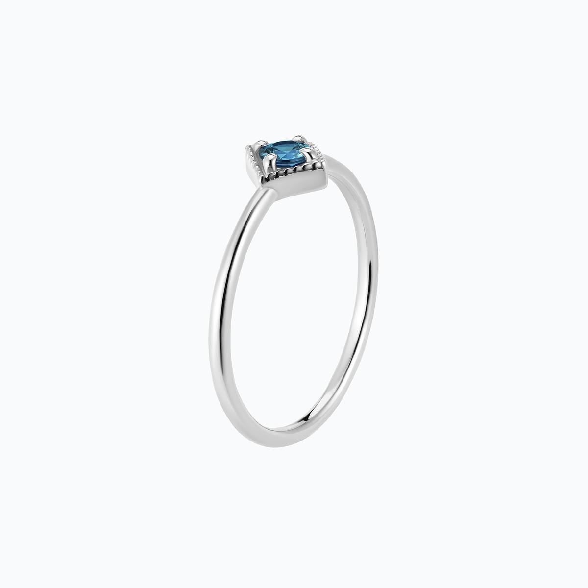 Solitaire Romy Millegrain Topaze Blue London 3.5 mm