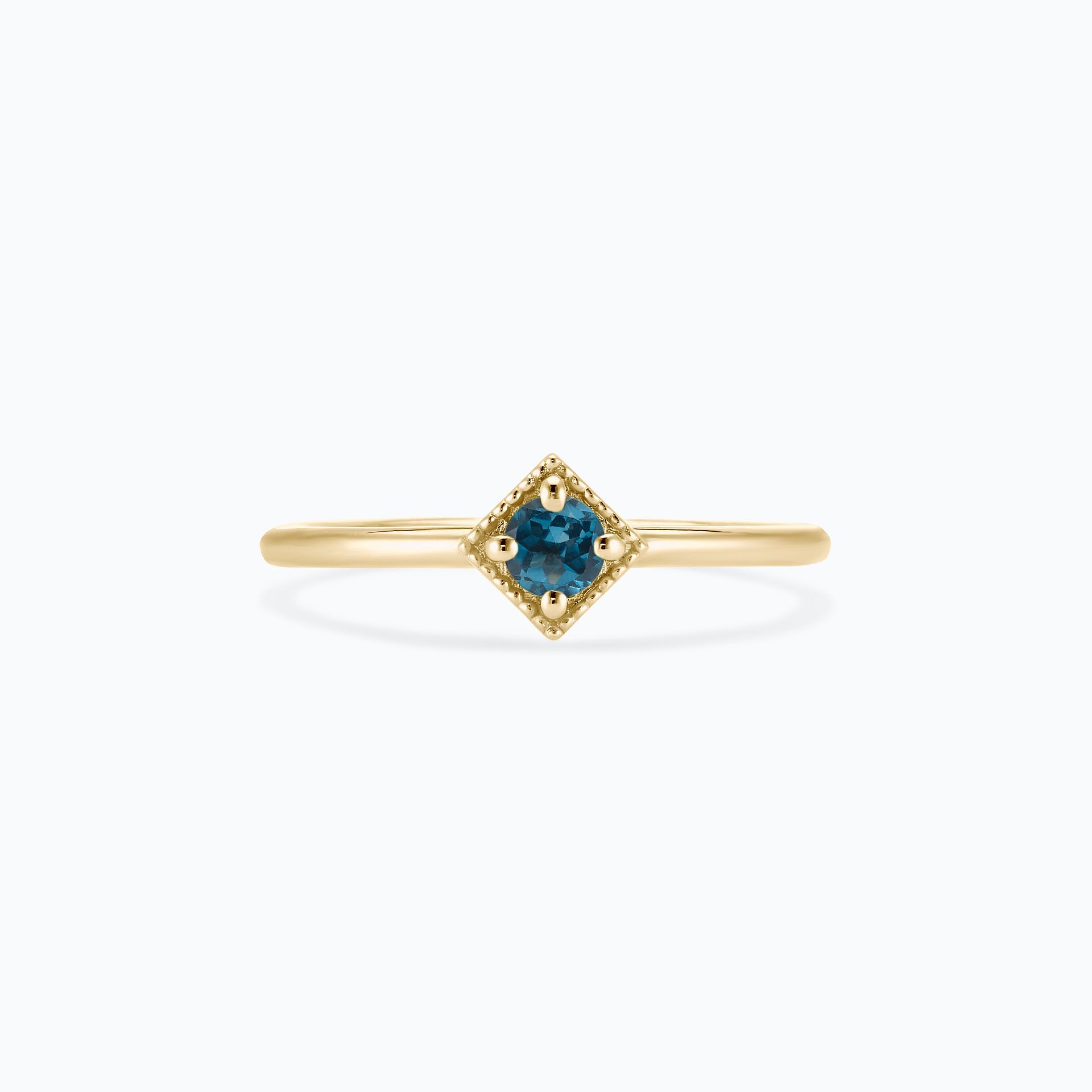 Solitaire Romy Millegrain Topaze Blue London 3.5 mm
