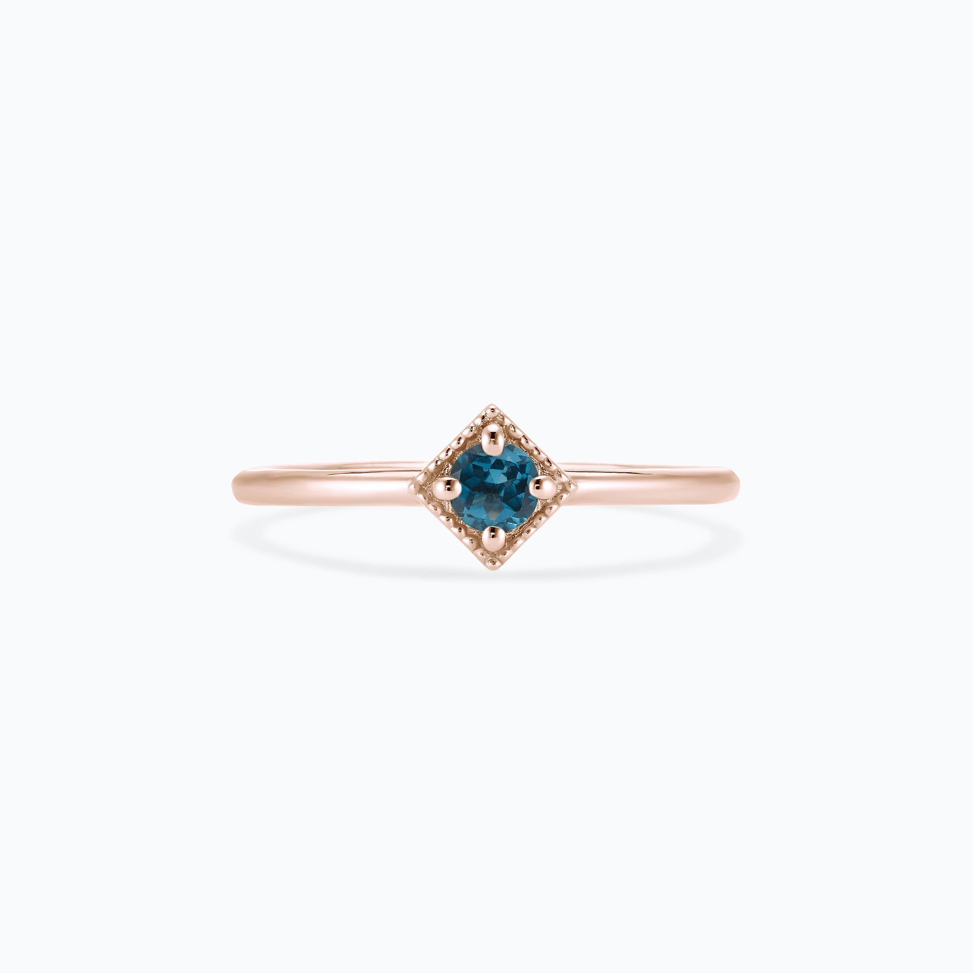 Solitaire Romy Millegrain Topaze Blue London 3.5 mm