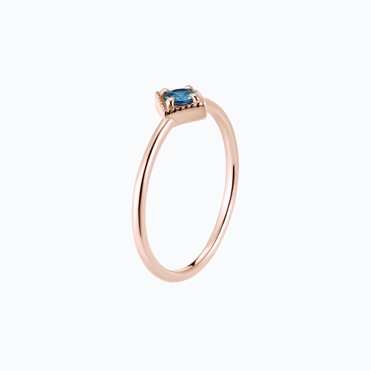 Solitaire Romy Millegrain Topaze Blue London 3.5 mm
