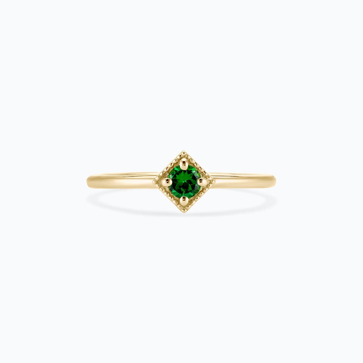Solitaire Romy Millegrain Tsavorite 3.5 mm