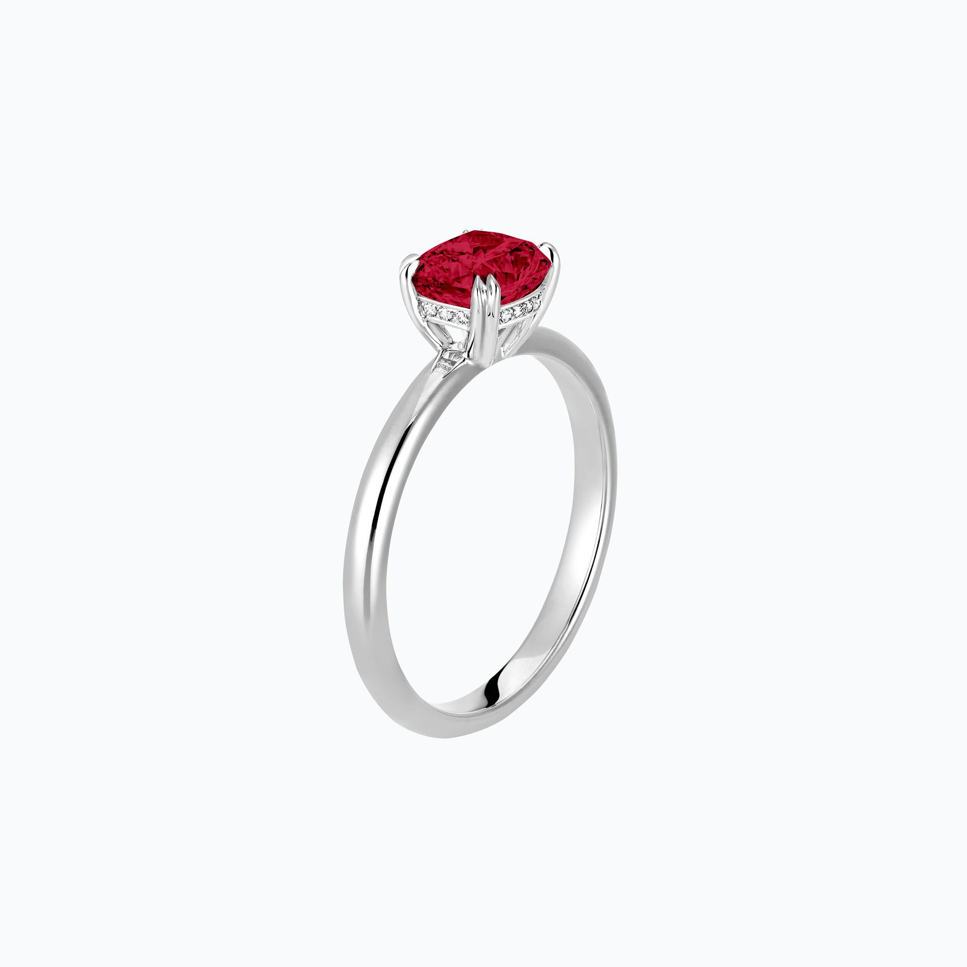 Solitaire Rose Rubis 6 x 6 mm