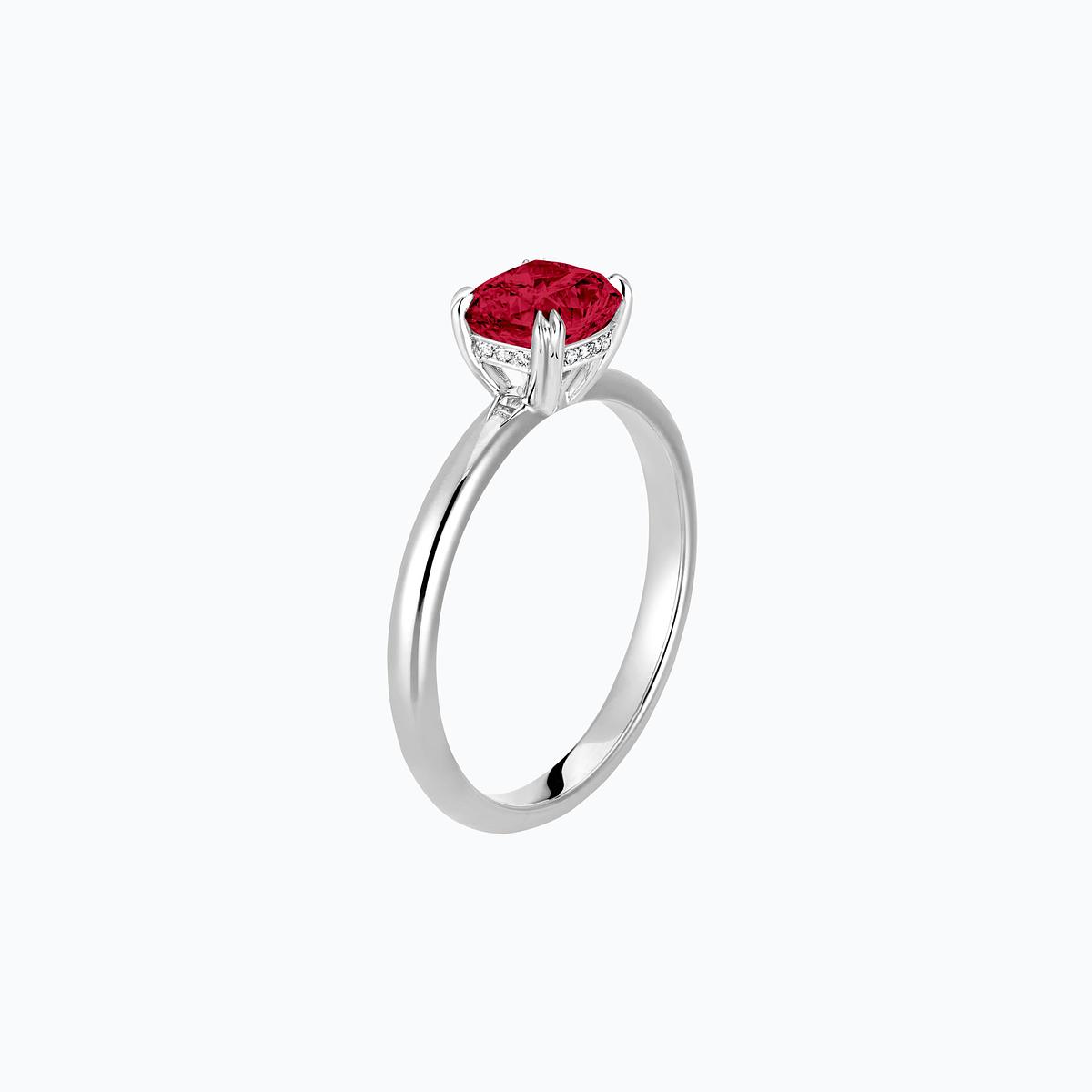 Solitaire Rose Rubis 6 x 6 mm