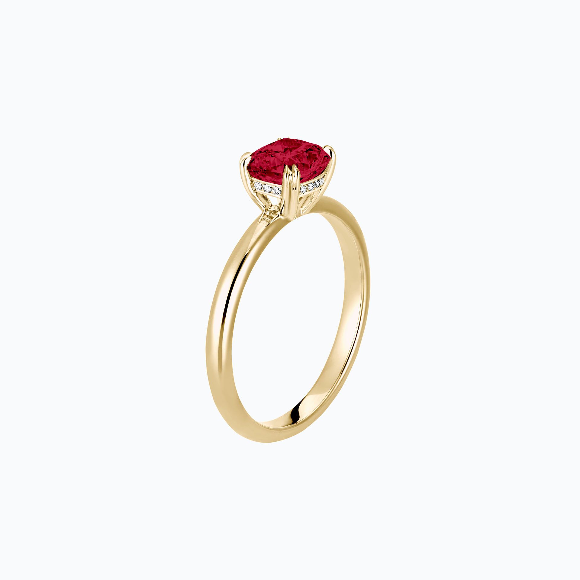 Solitaire Rose Rubis 6 x 6 mm