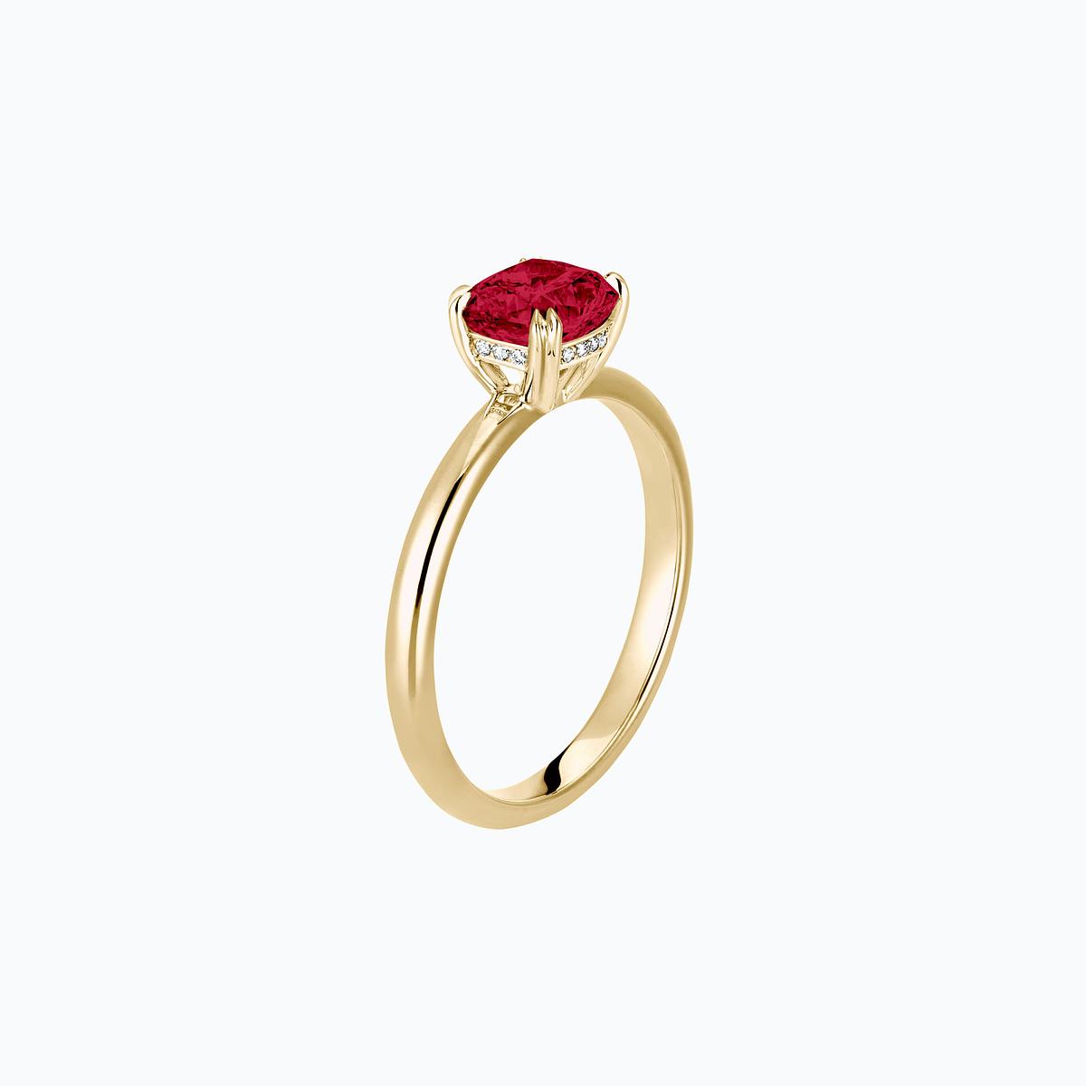 Solitaire Rose Rubis 6 x 6 mm
