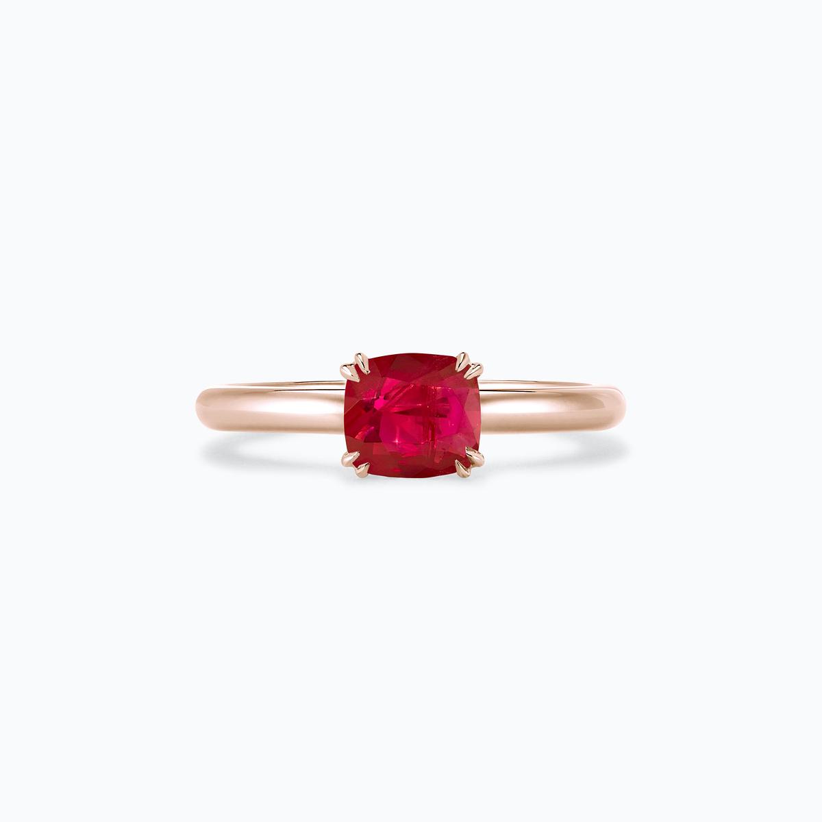Solitaire Rose Rubis 6 x 6 mm