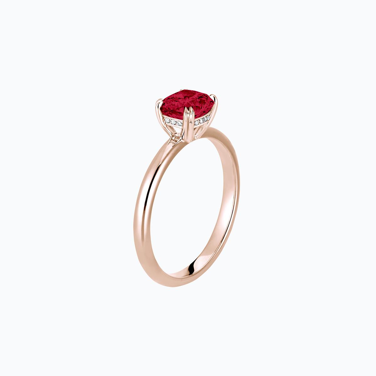 Solitaire Rose Rubis 6 x 6 mm