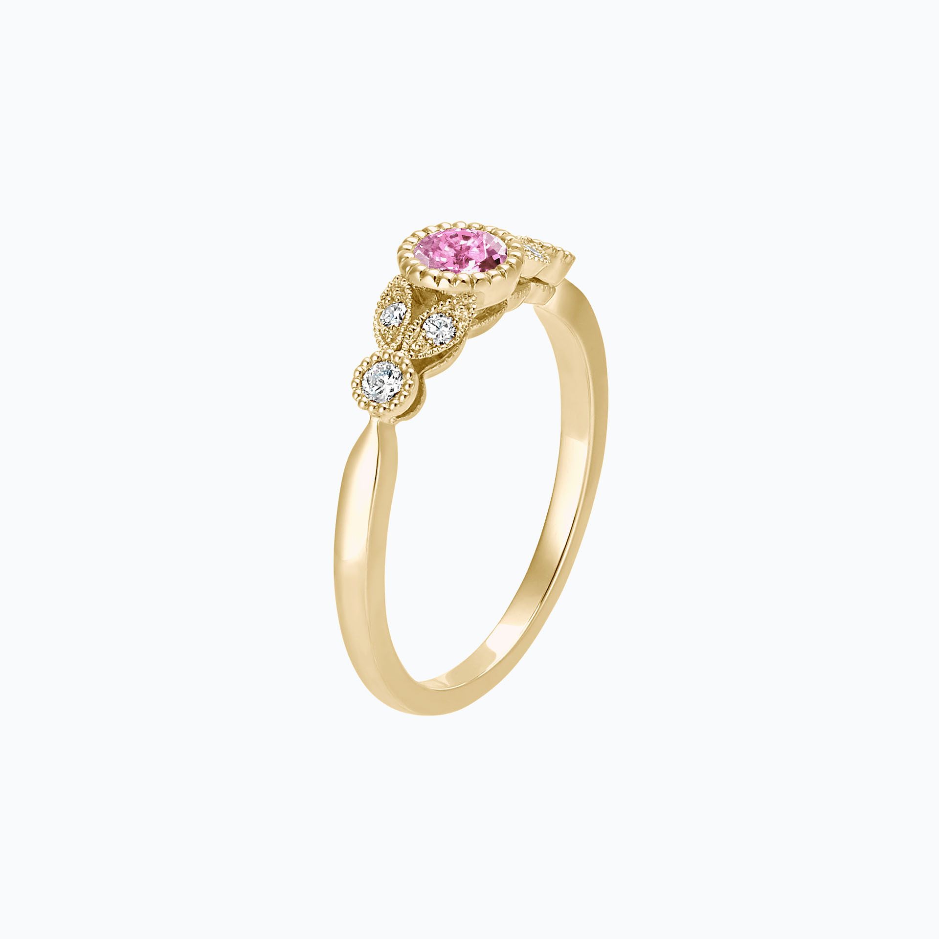 Solitaire Salomé Millegrain Saphir Rose Poudré