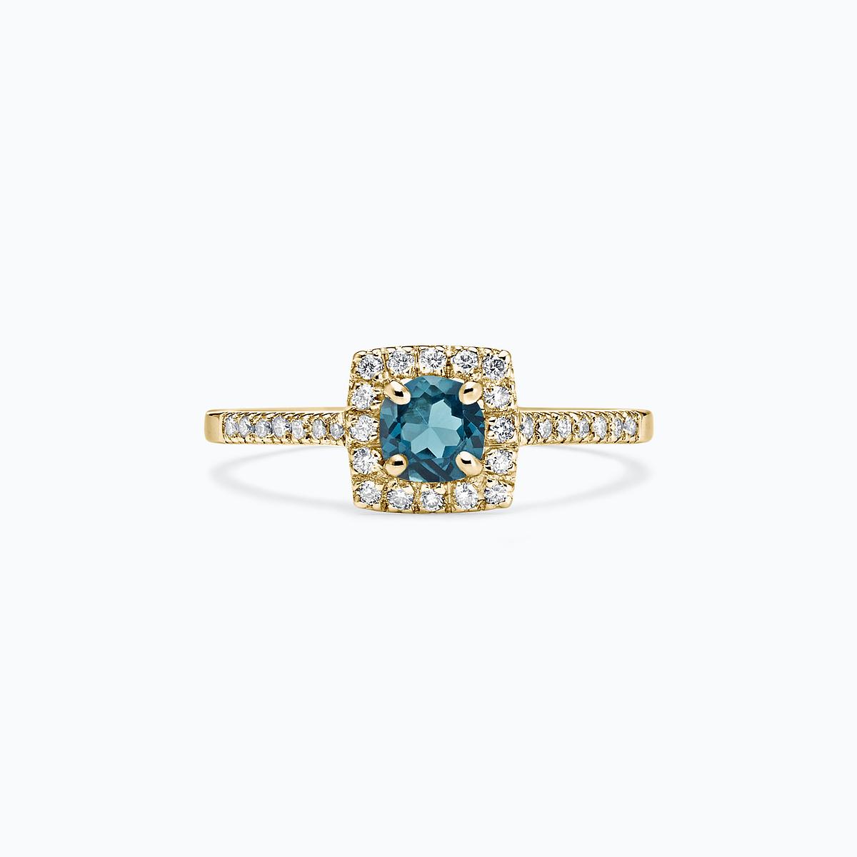 Solitaire Pavé Skye Topaze Blue London