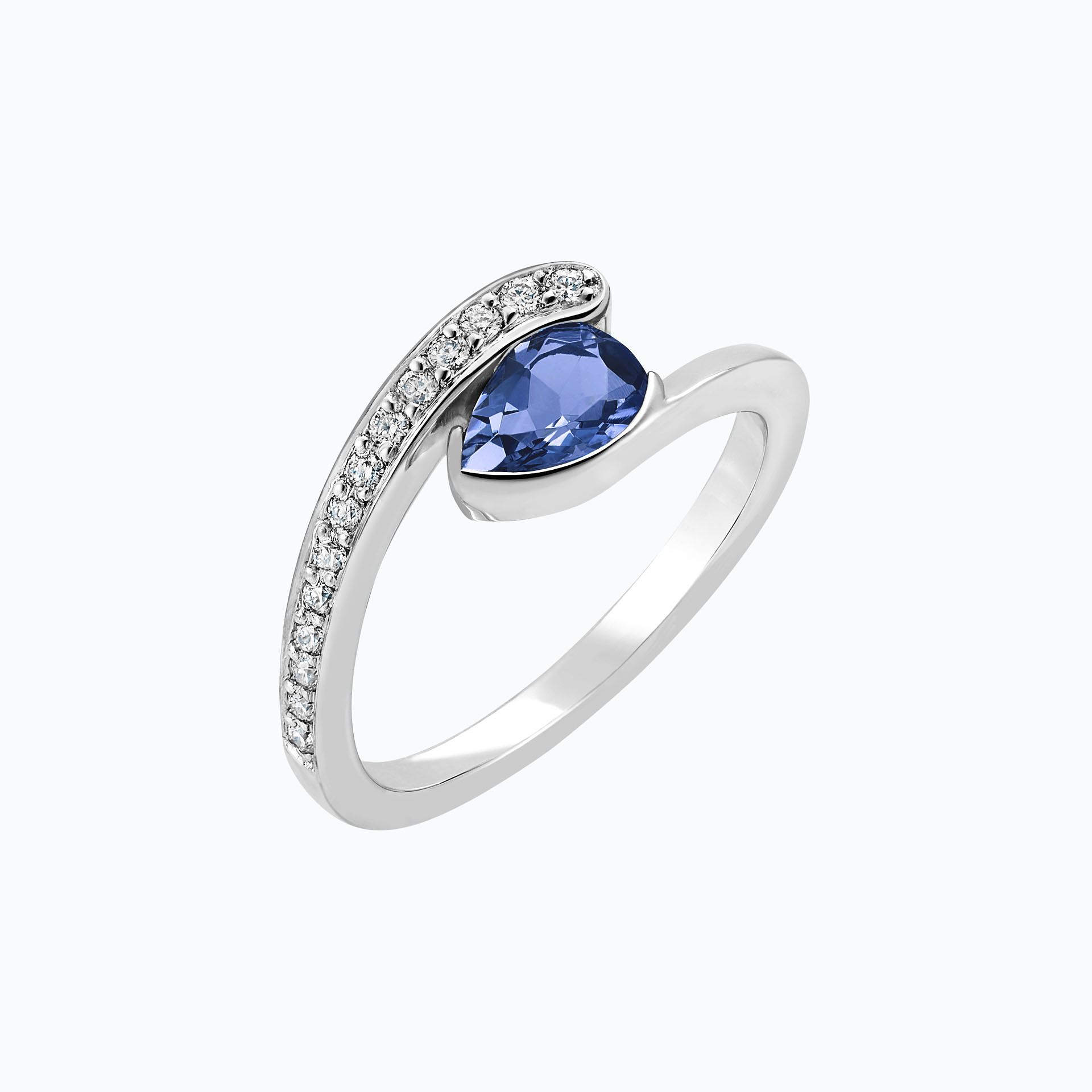 Solitaire Pavé Starlight Tanzanite