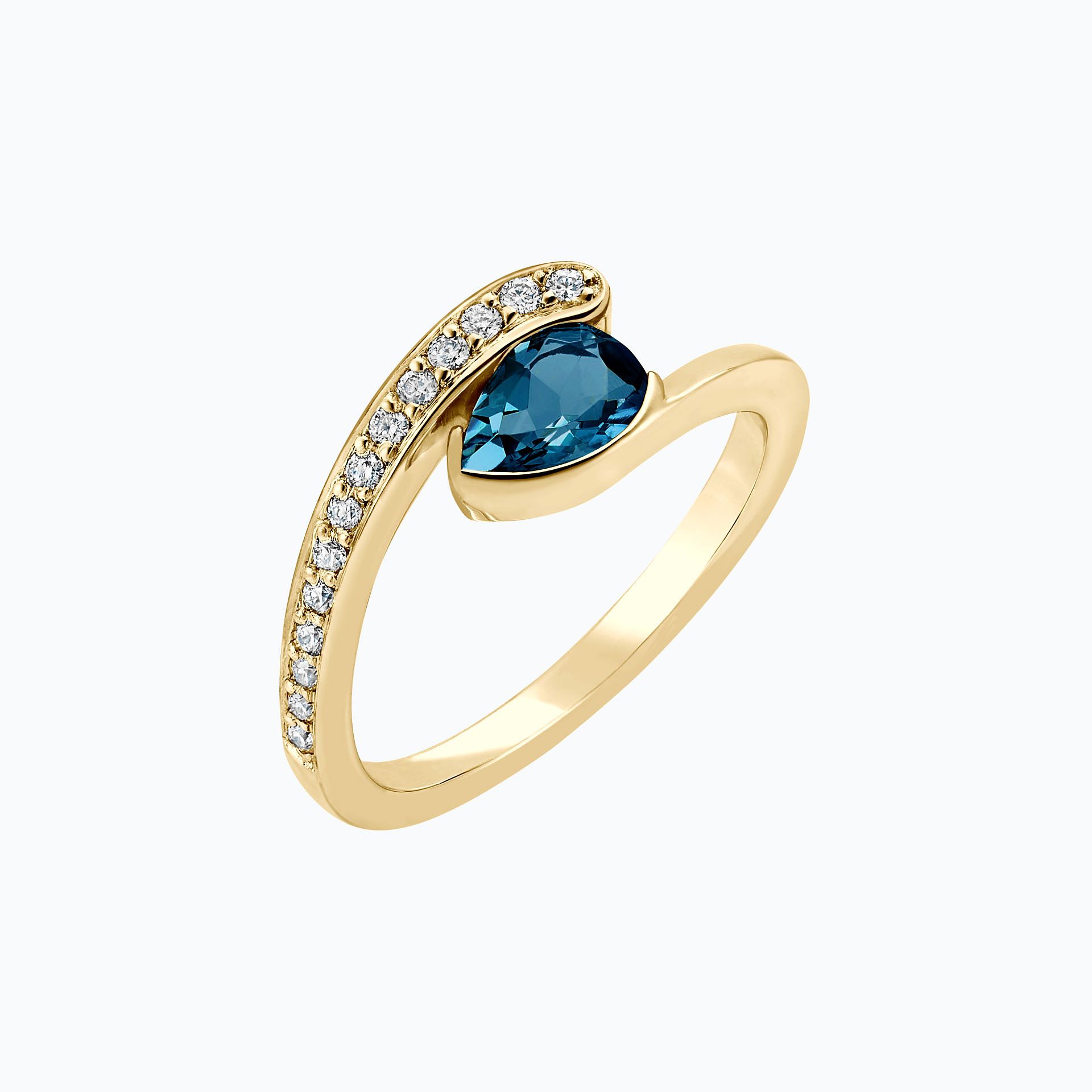 Solitaire Pavé Starlight Topaze Blue London