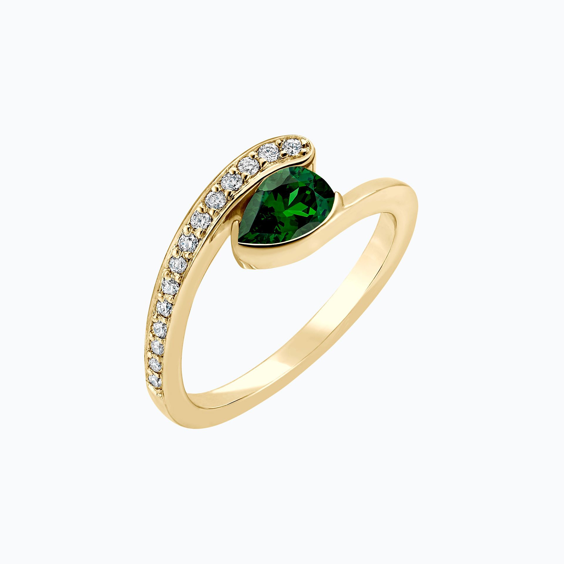 Solitaire Pavé Starlight Tsavorite