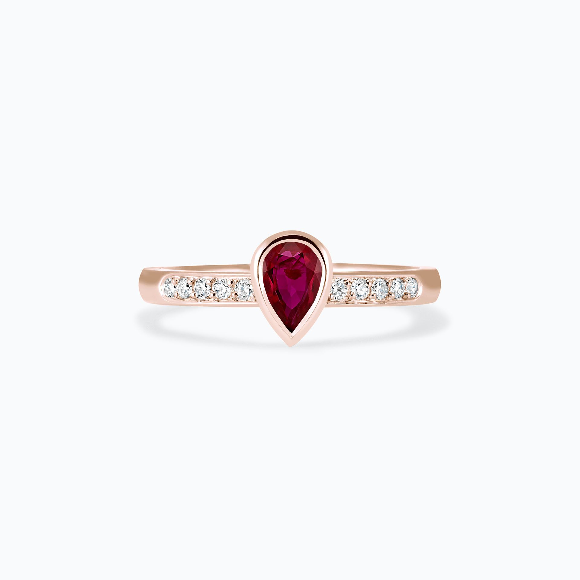 Solitaire Pavé Svadha Rubis 6 x 4 mm