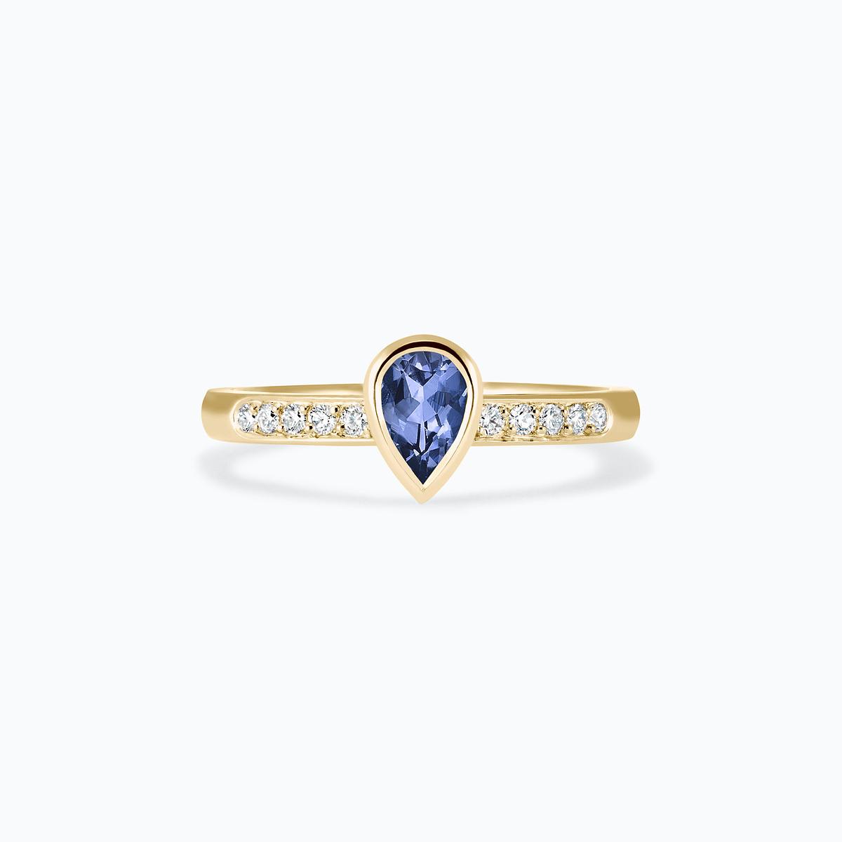 Solitaire Pavé Svadha Tanzanite 6 x 4 mm