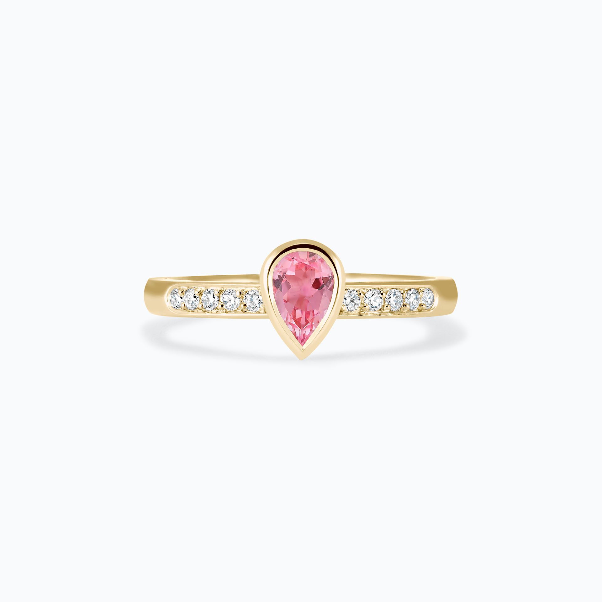 Solitaire Pavé Svadha Tourmaline 6 x 4 mm