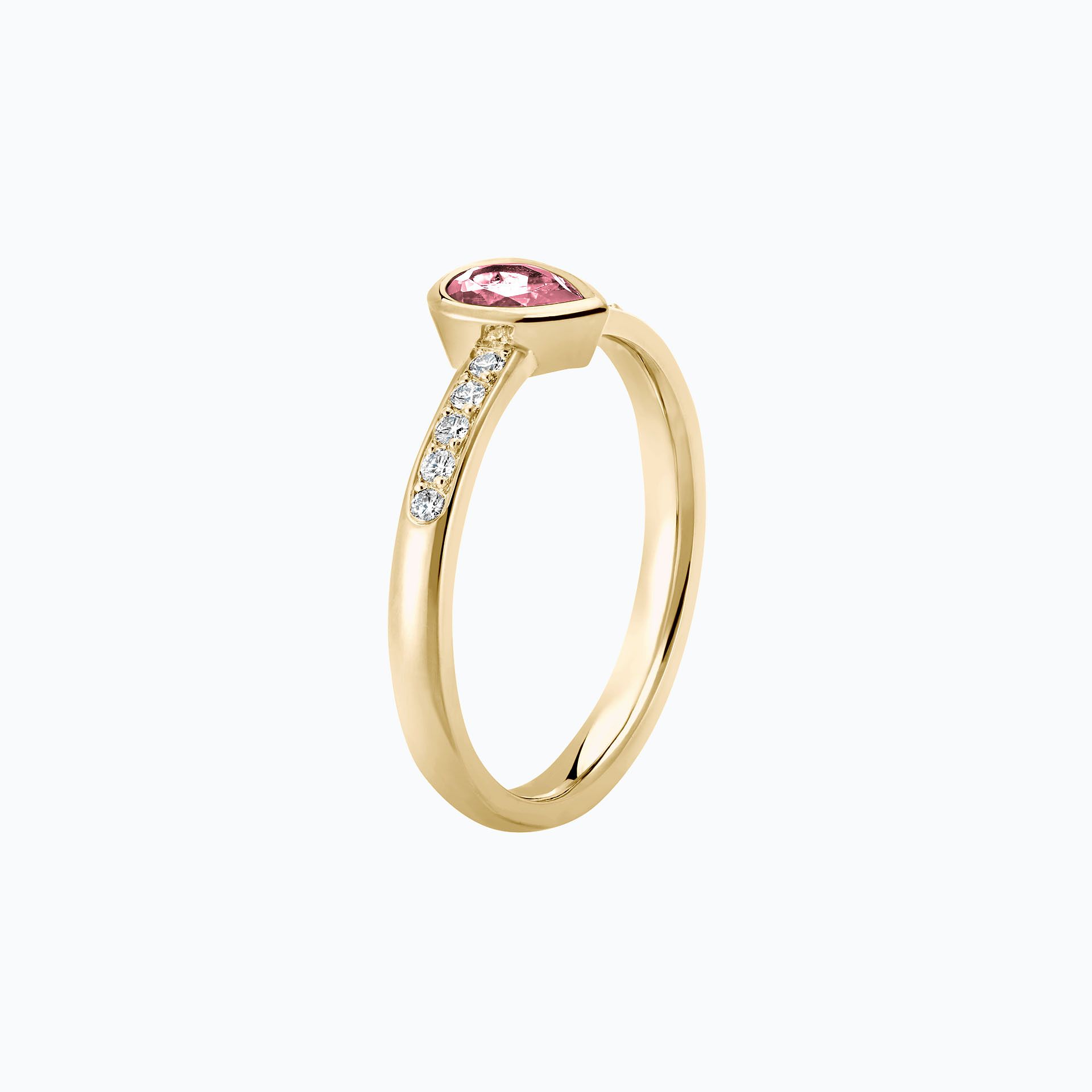 Solitaire Pavé Svadha Tourmaline 6 x 4 mm