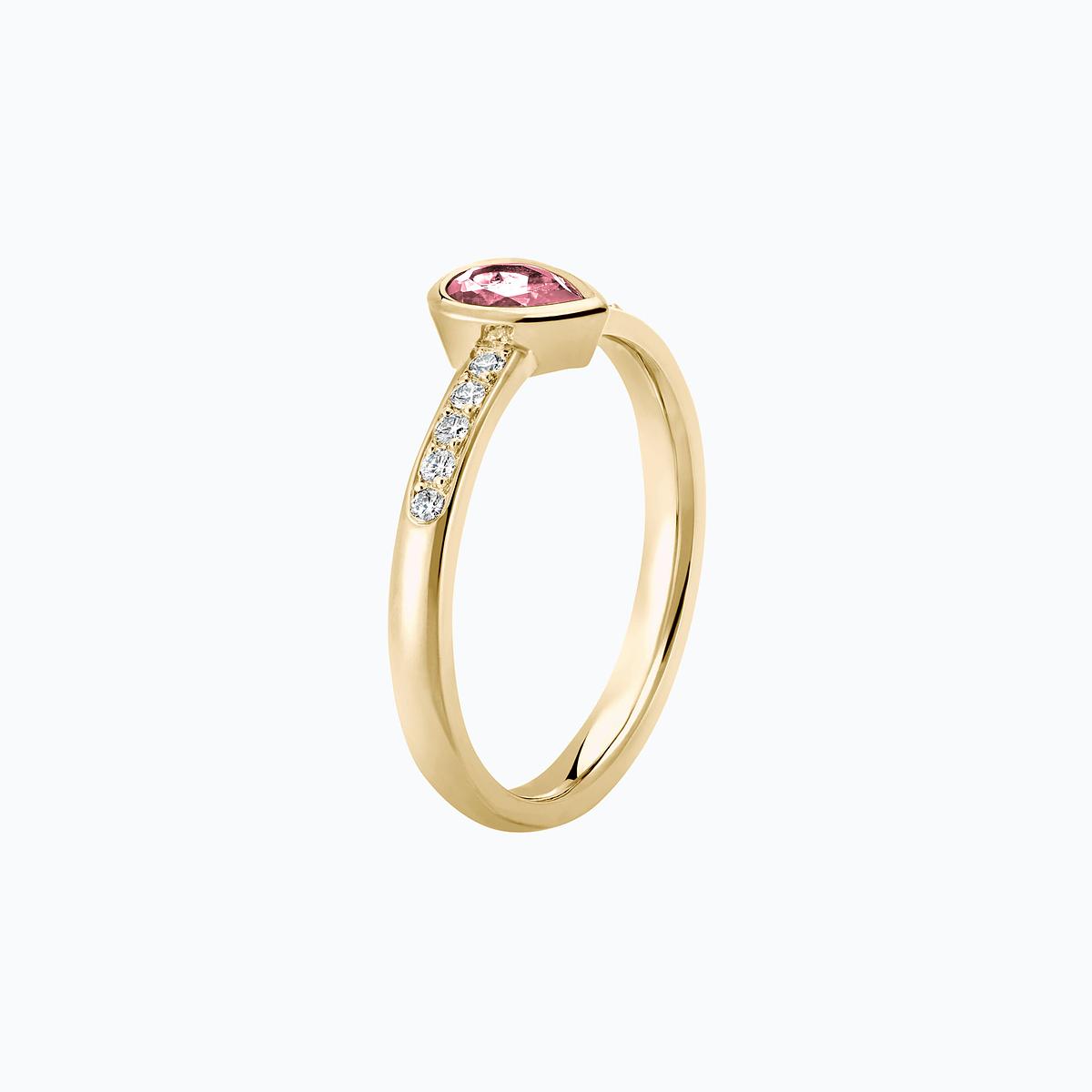 Solitaire Pavé Svadha Tourmaline 6 x 4 mm