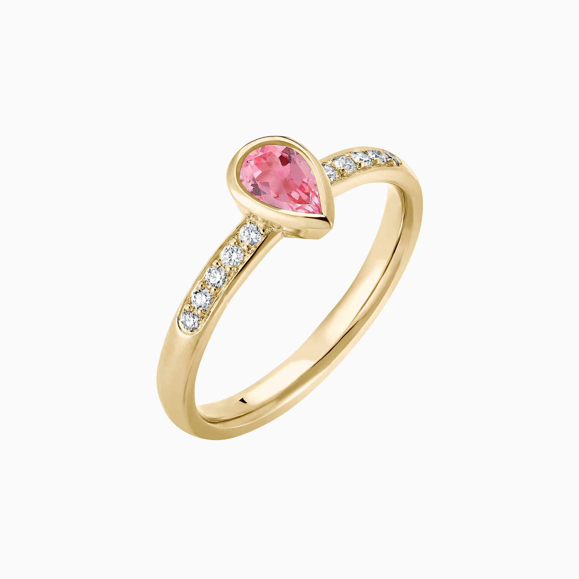 Solitaire Pavé Svadha Tourmaline 6 x 4 mm