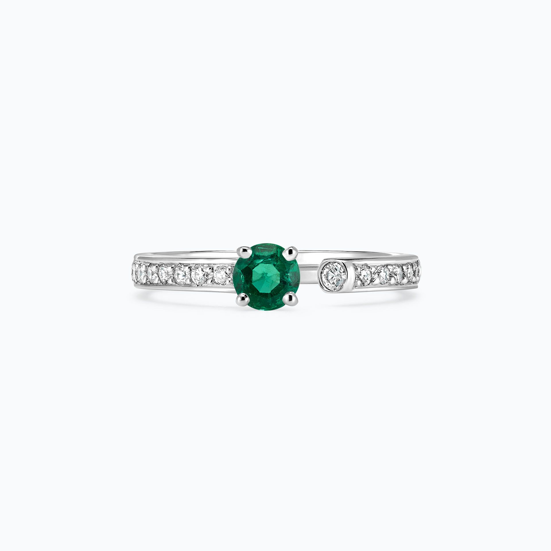 Solitaire Pavé Syracuse Émeraude