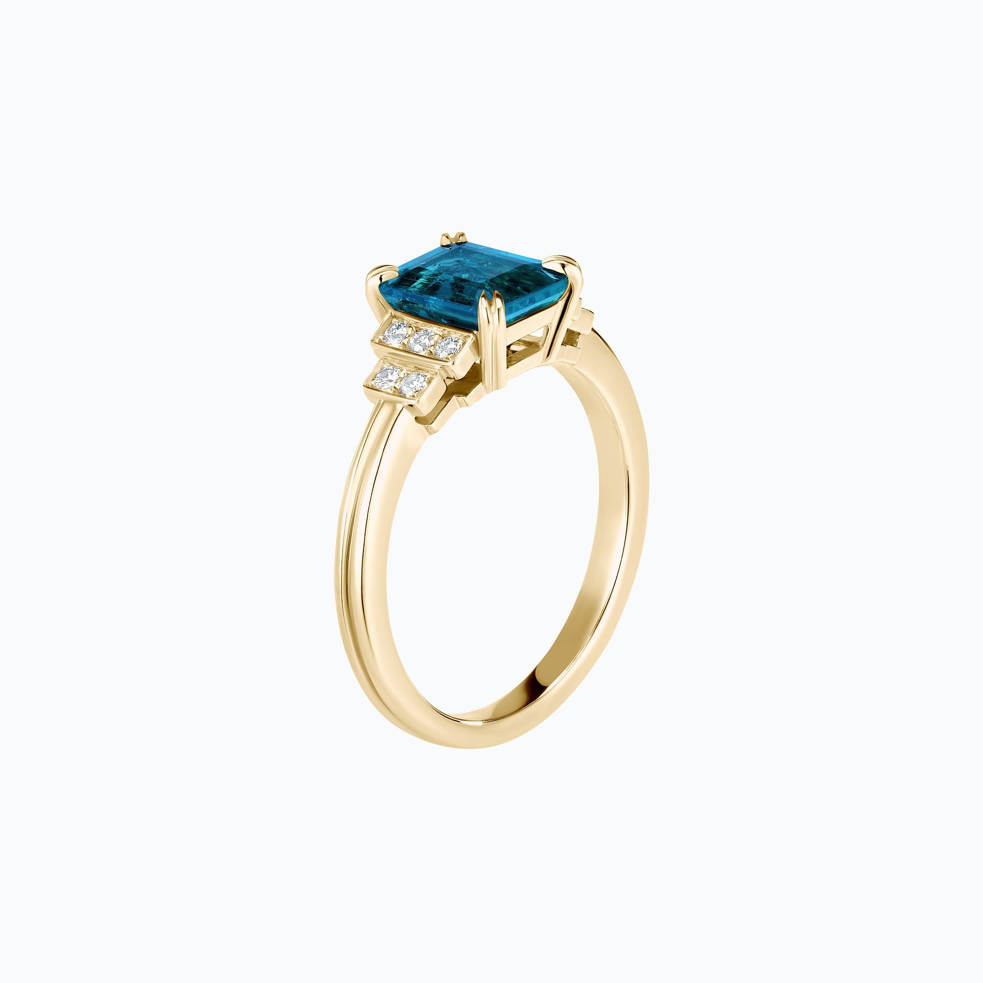 Solitaire Eileen Topaze Blue London 8 x 6 mm
