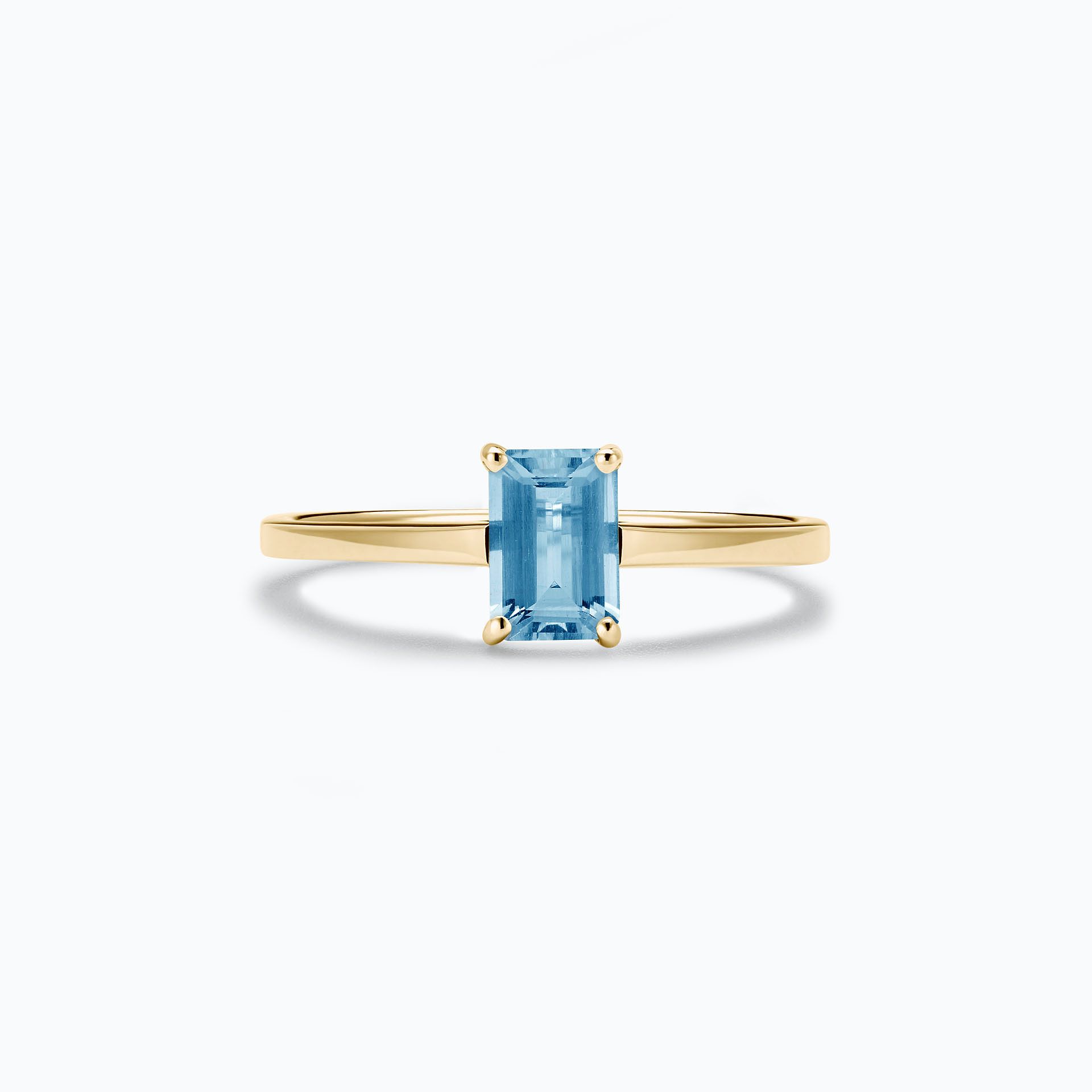 Solitaire Terry Aigue-Marine 6 x 4 mm