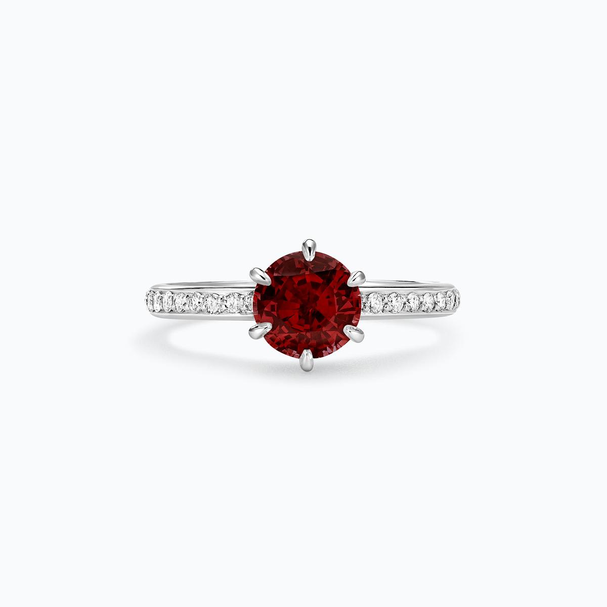 Solitaire Pavé Tulipe Rubis 6 mm