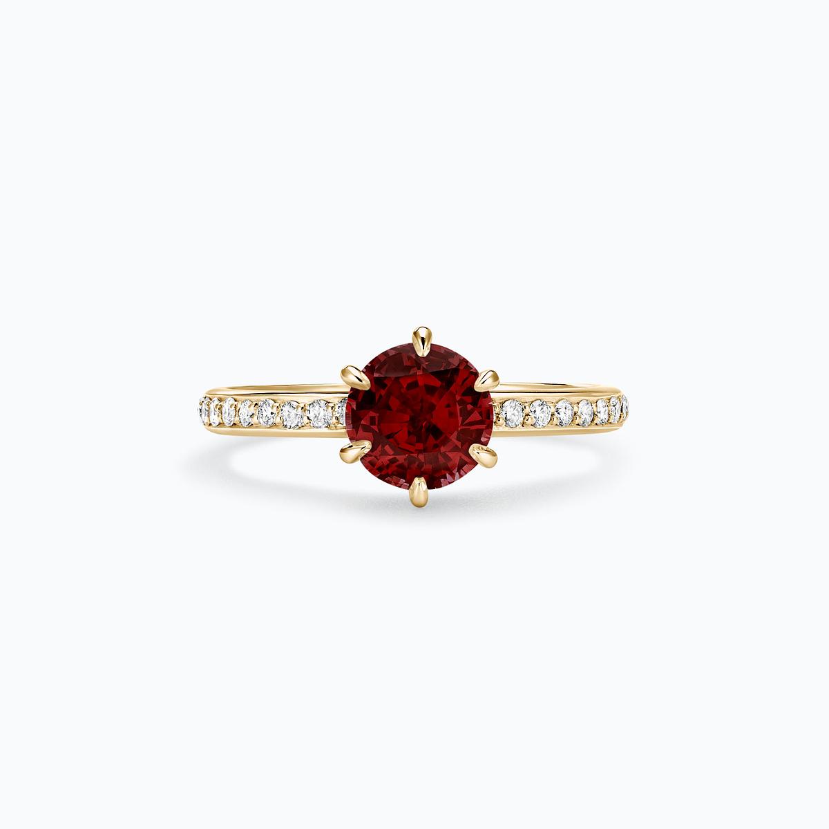 Solitaire Pavé Tulipe Rubis 6 mm