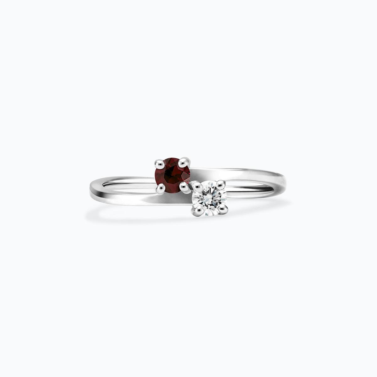 Solitaire Yoko et John Grenat 3.5 mm