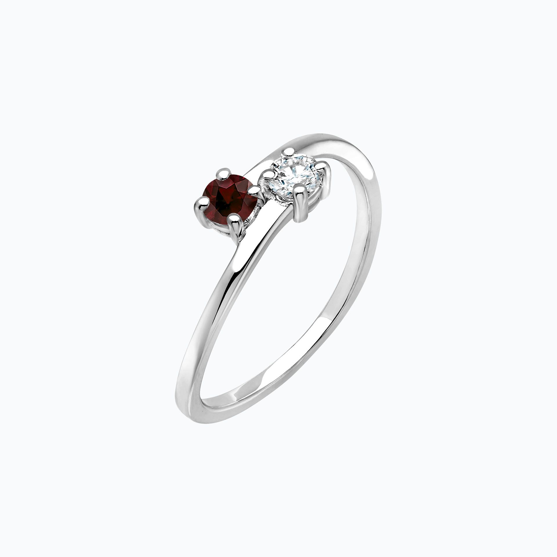 Solitaire Yoko et John Grenat 3.5 mm