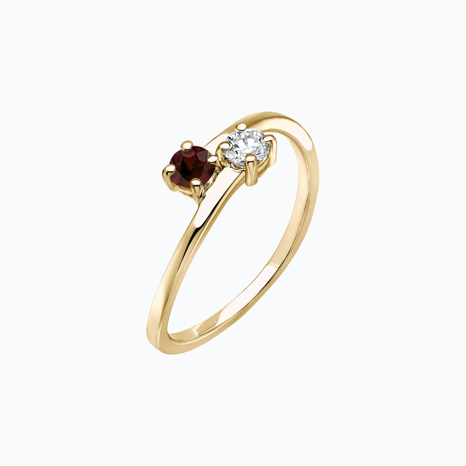 Solitaire Yoko et John Grenat 3.5 mm