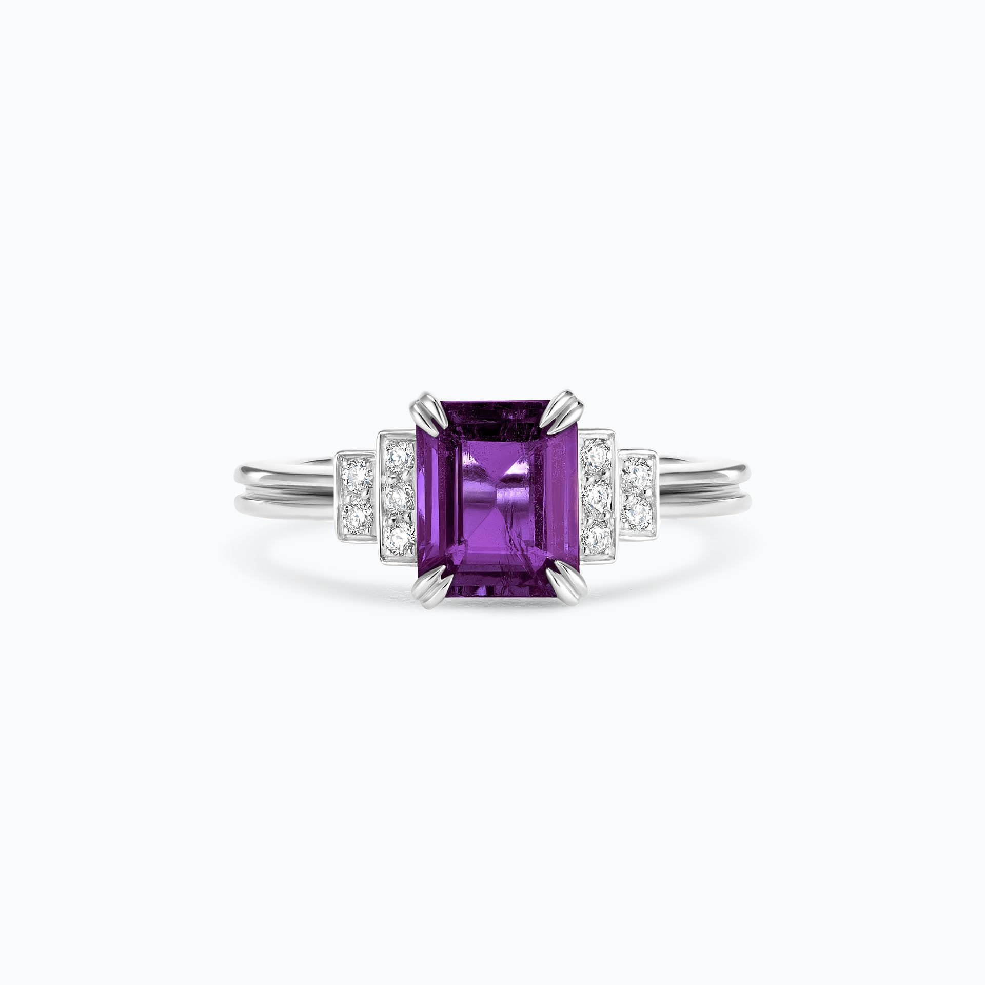 Solitaire Eileen Améthyste 8 x 6 mm