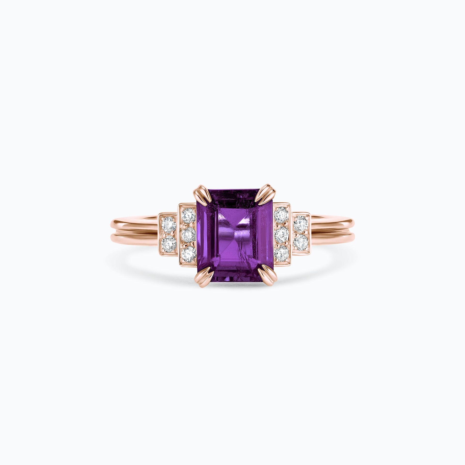 Solitaire Eileen Améthyste 8 x 6 mm