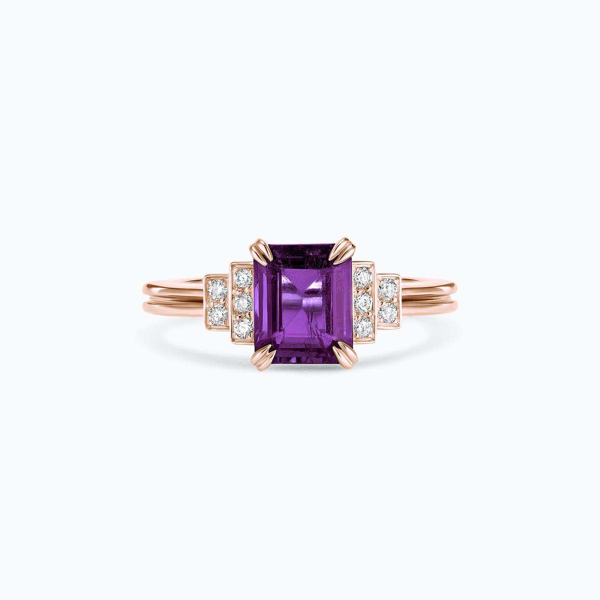 Solitaire Eileen Améthyste 8 x 6 mm