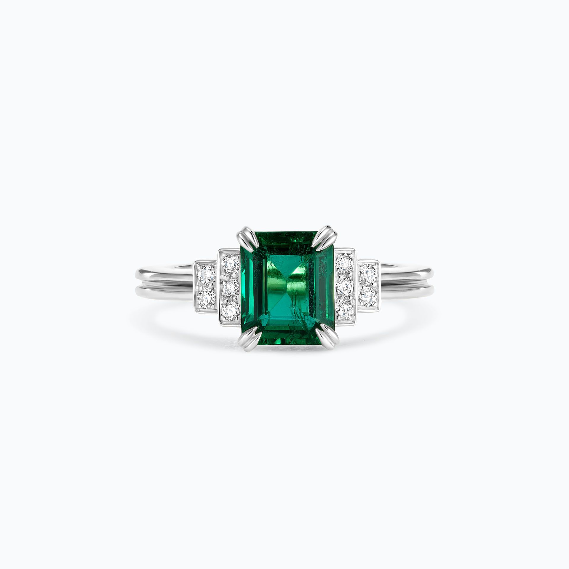 Solitaire Eileen Émeraude 8 x 6 mm