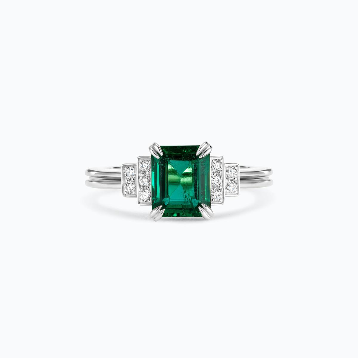 Solitaire Eileen Émeraude 8 x 6 mm