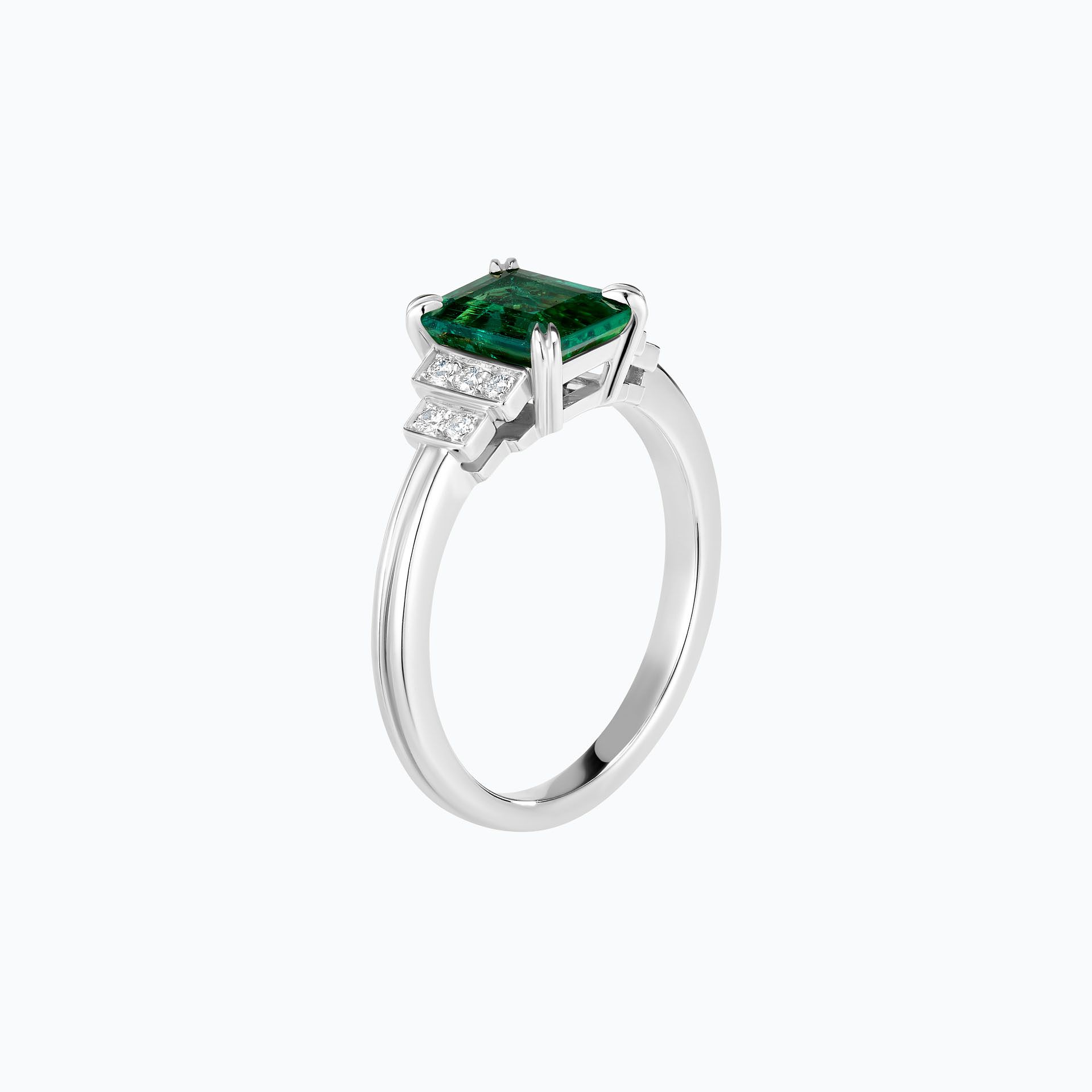 Solitaire Eileen Émeraude 8 x 6 mm