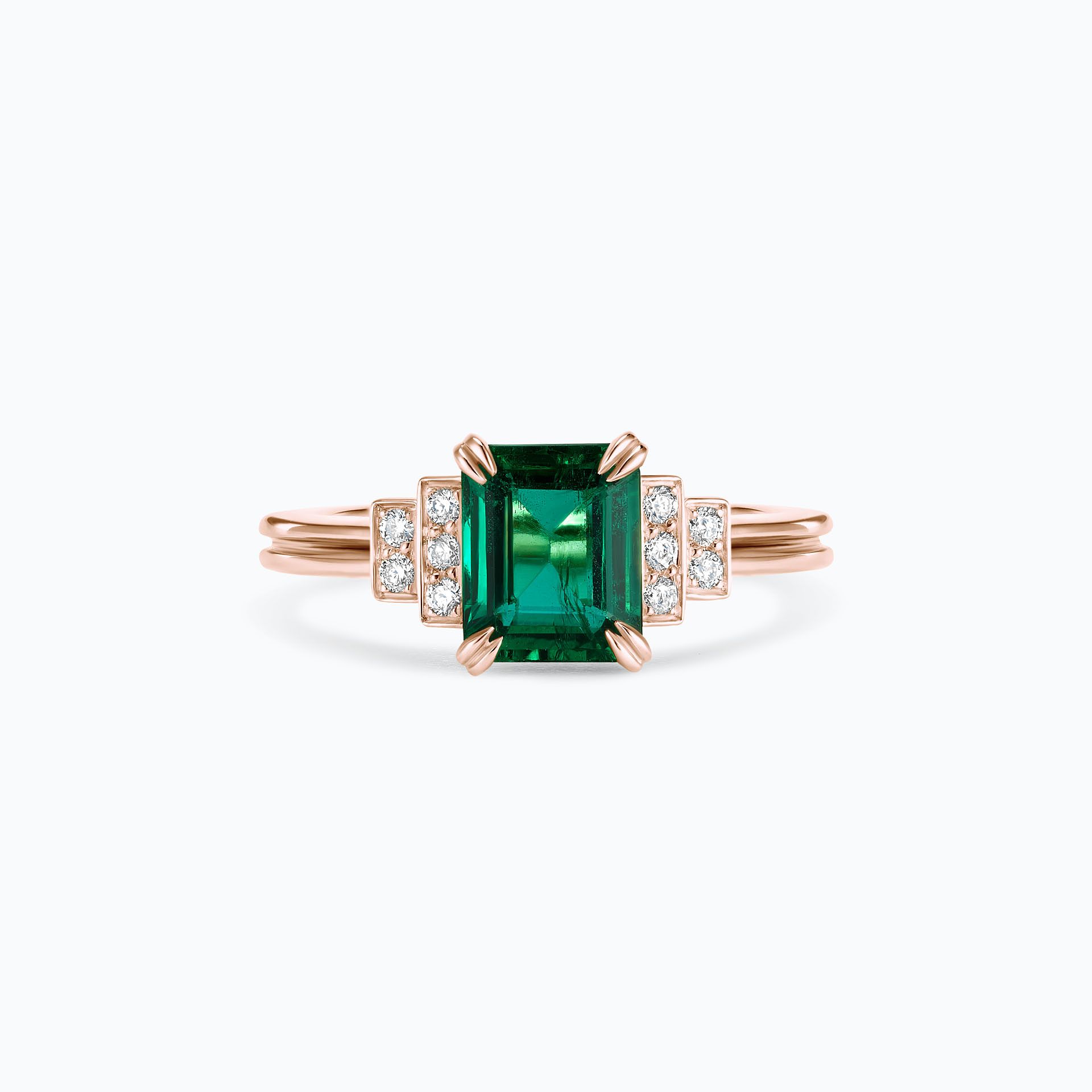Solitaire Eileen Émeraude 8 x 6 mm