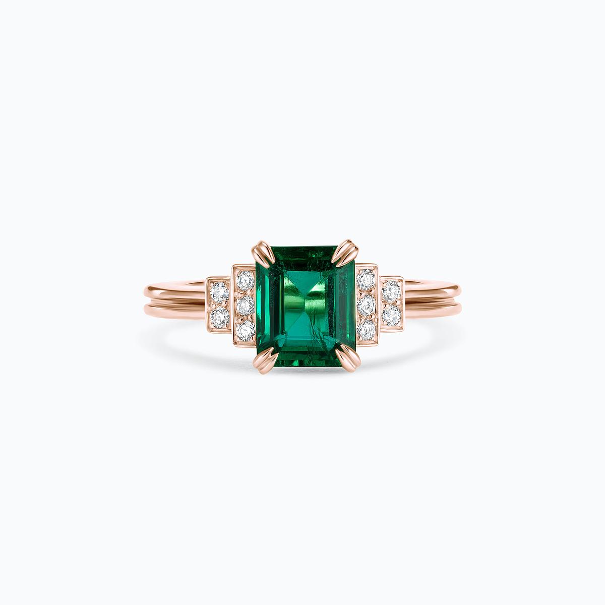 Solitaire Eileen Émeraude 8 x 6 mm