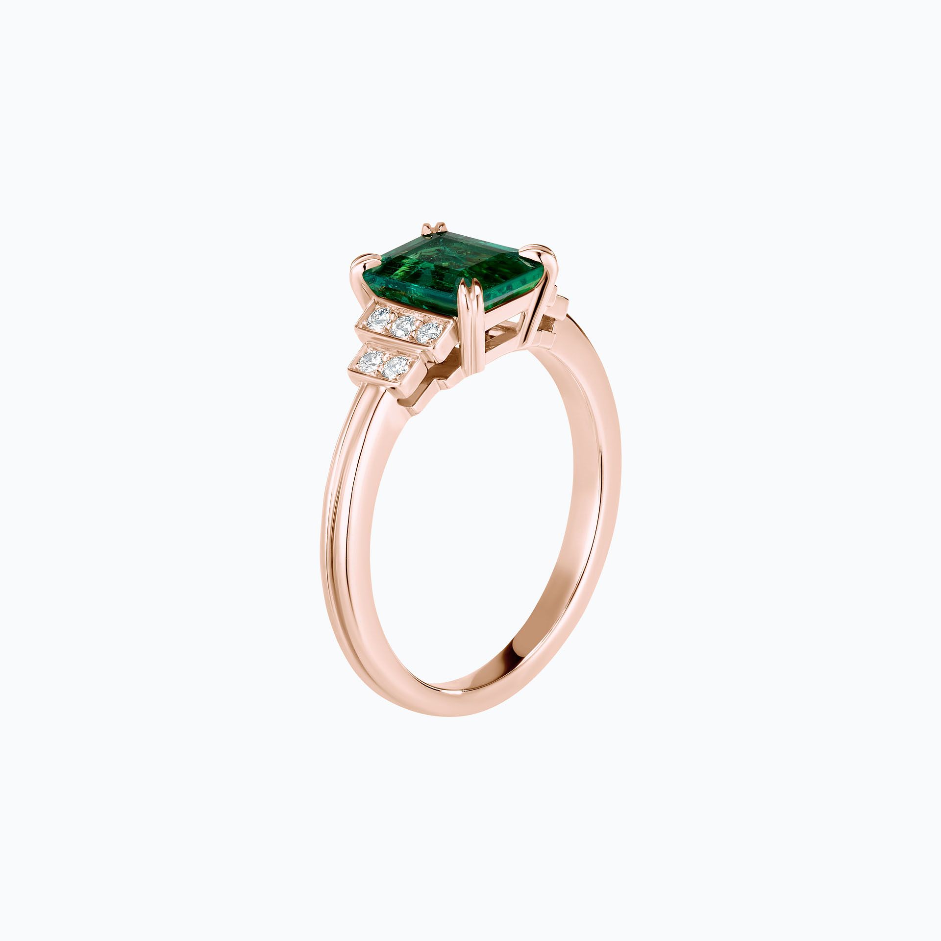 Solitaire Eileen Émeraude 8 x 6 mm