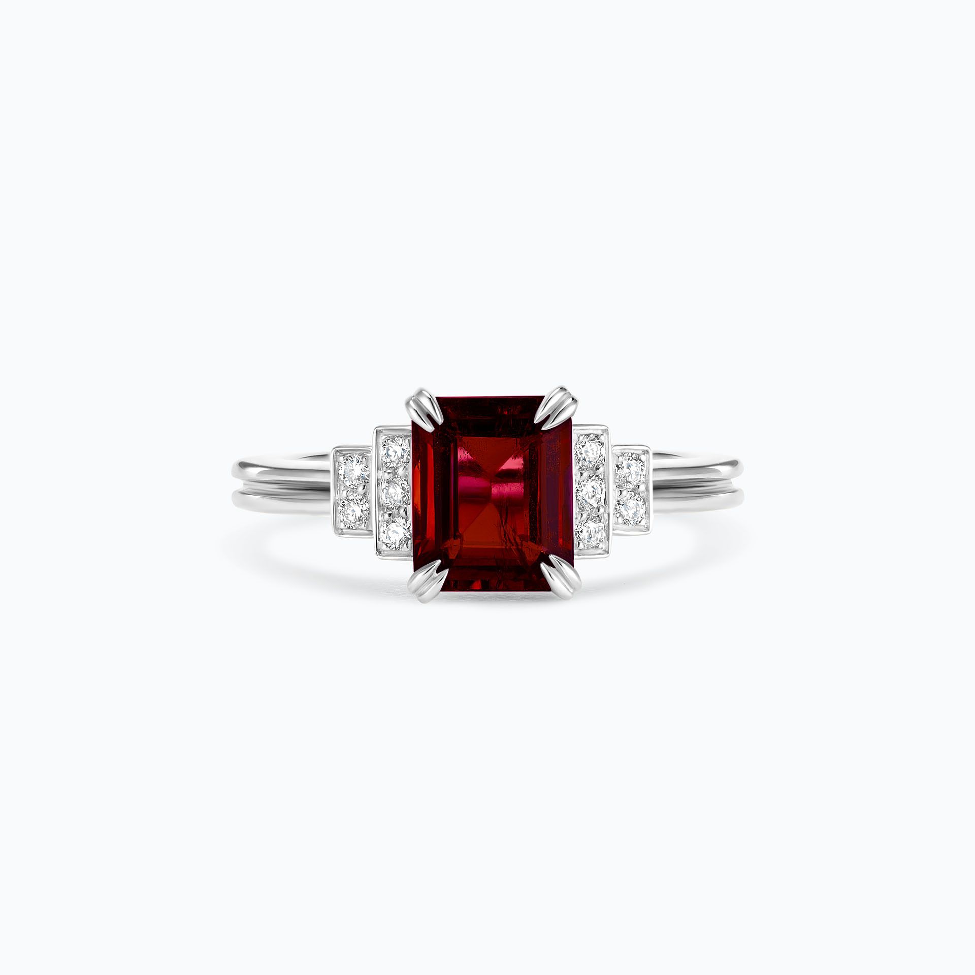 Solitaire Eileen Grenat 8 x 6 mm