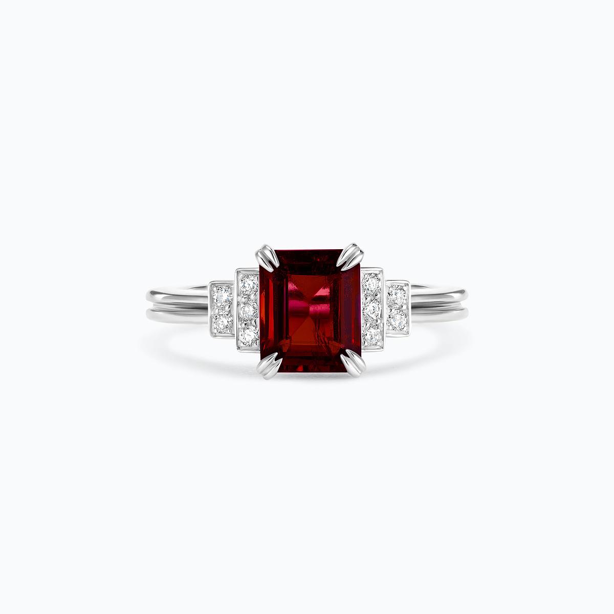 Solitaire Eileen Grenat 8 x 6 mm