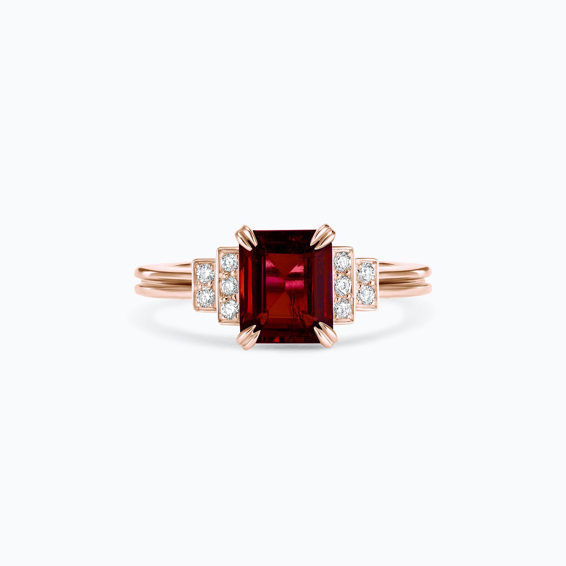 Solitaire Eileen Grenat 8 x 6 mm