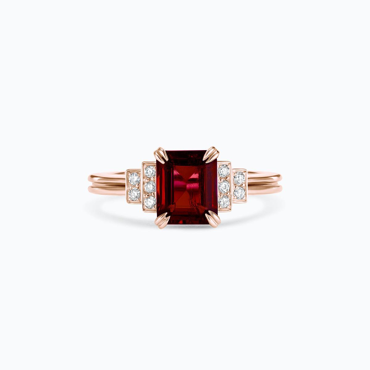 Solitaire Eileen Grenat 8 x 6 mm